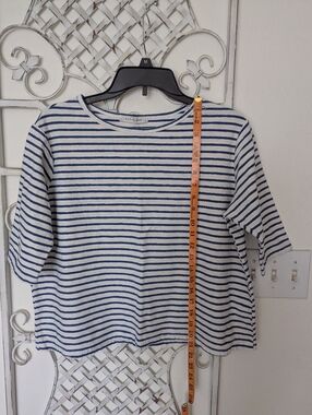 Cut Loose Cotton Linen Blend Elbow Sleeve Top